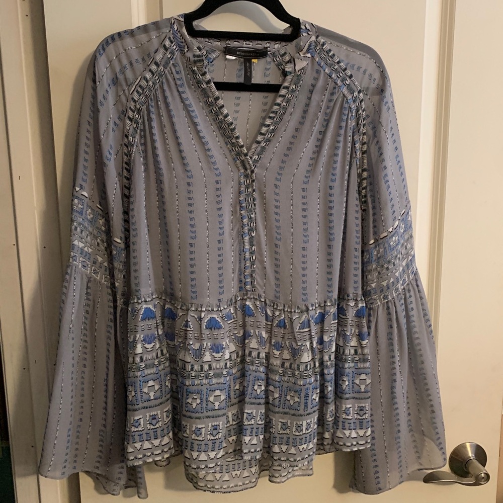 BCBMAXAZRIA Printed Woven Long Sleeve Top